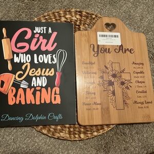 Baking Journal Recipe Book and Cutting Board Set Kitchen Utensils Decor Cooking